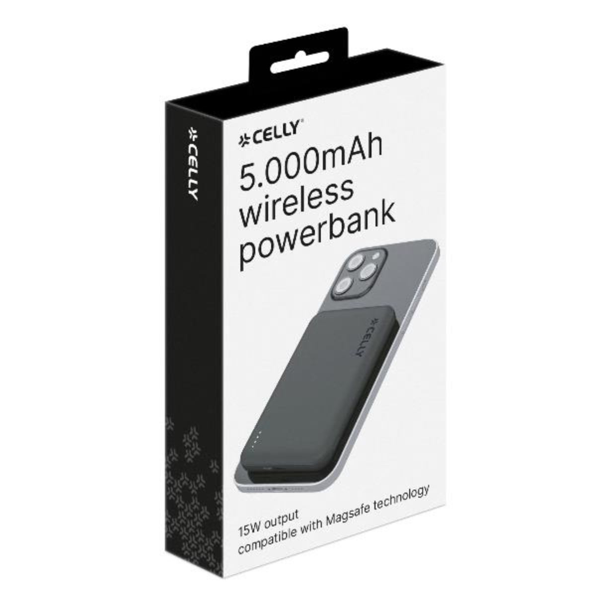 CELLY MAGPB5000PLUS Μαγνητική Φορητή Μπαταρία με Ασύρματη Φόρτιση, 5000 mAh