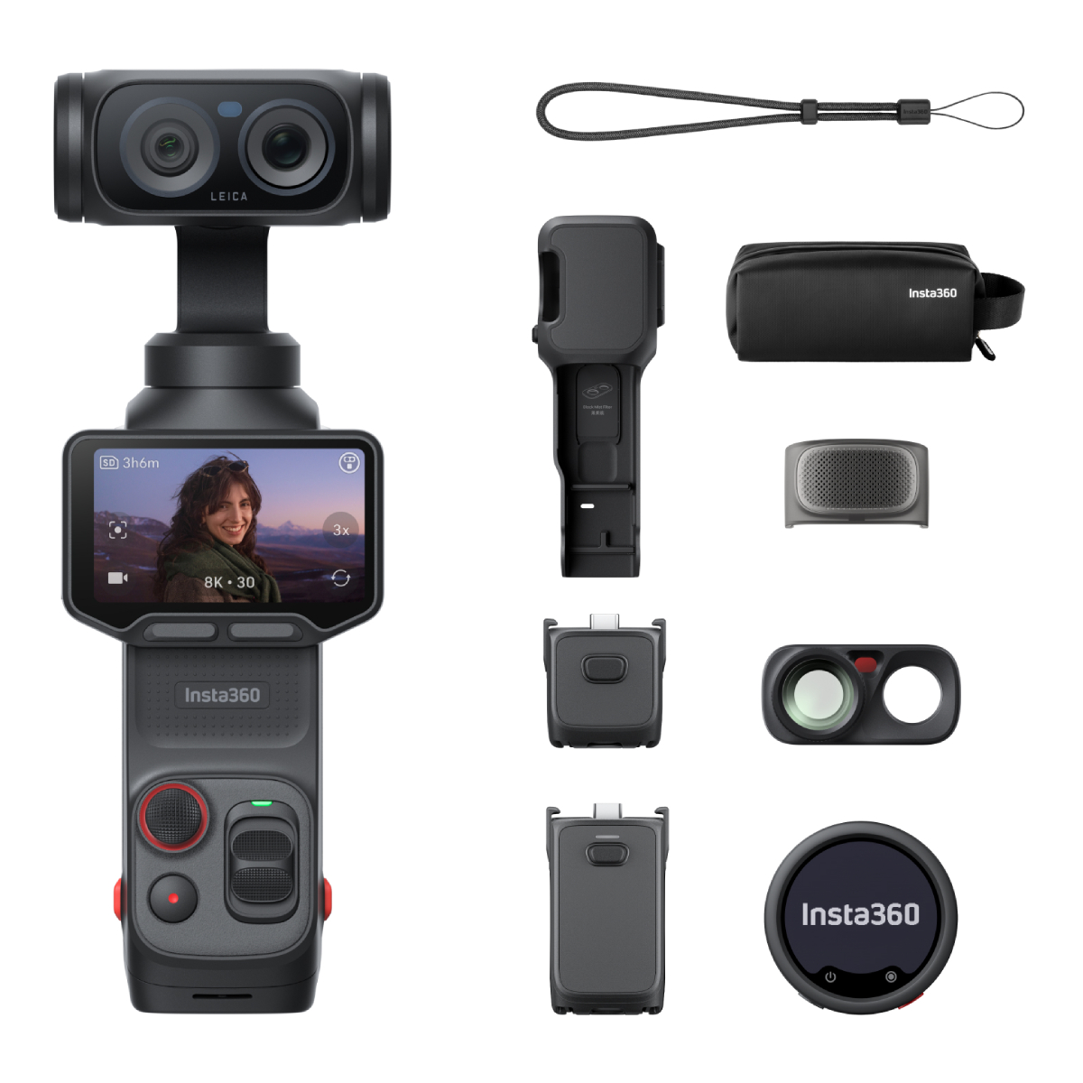 INSTA360 Luna Ultra Κάμερα Gimbal 8K Διπλού Αισθητήρα Creator Bundle, Μαύρο
