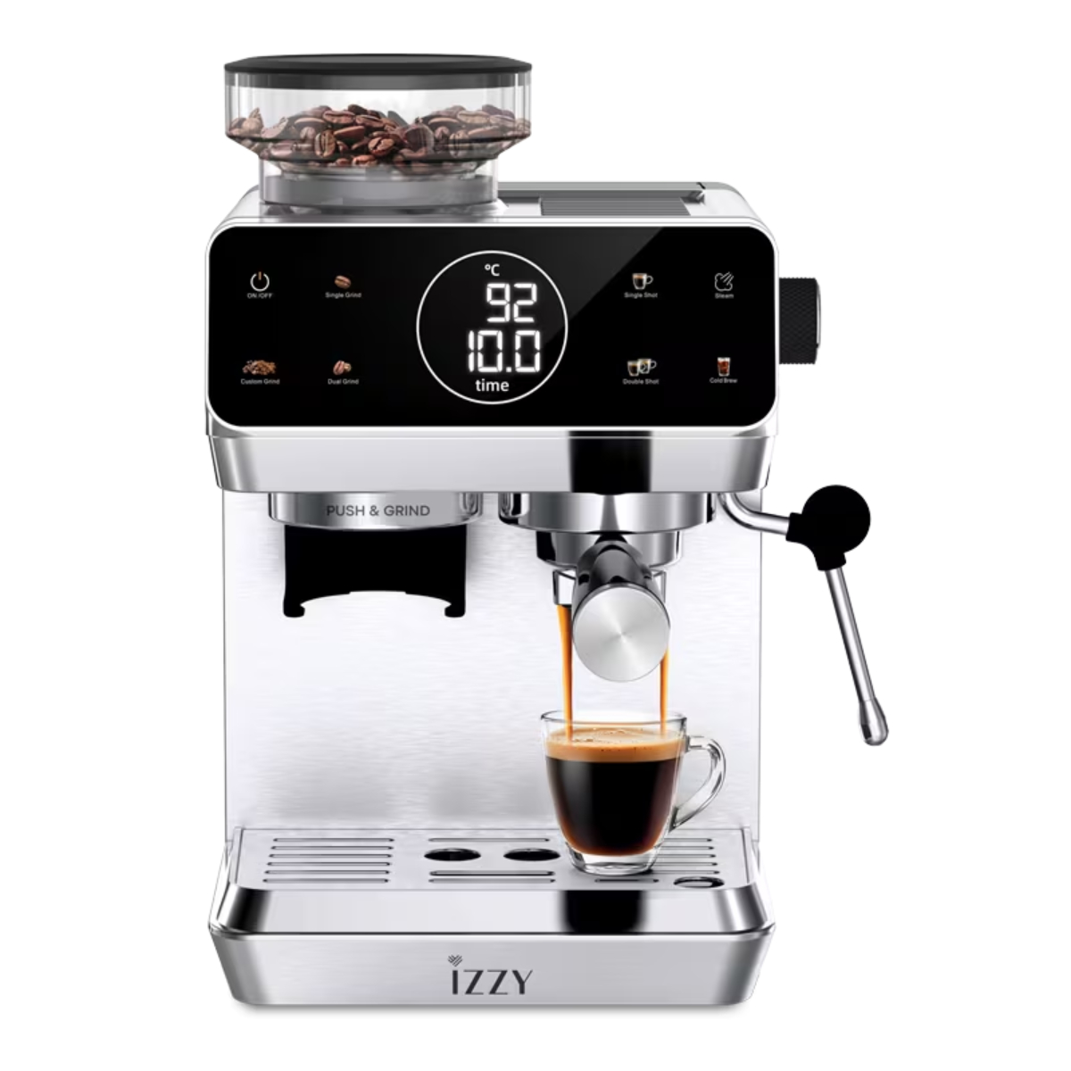 IZZY 225281 IZ-6029 Ημιαυτόματη Μηχανή Espresso, Inox