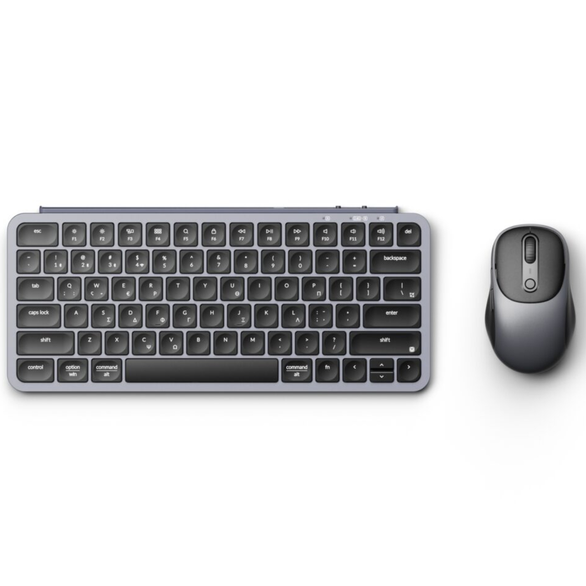 KEYCHRON B1 Pro Ασύρματο Πληκτρολόγιο – Ελληνικό/Αγγλικό και BM24 Ποντίκι Combo, Γκρίζο
