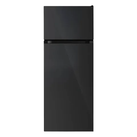 STARCREST SF-208GLS-BK Ψυγείο με Πάνω Θάλαμο, Μαύρο Γυαλί