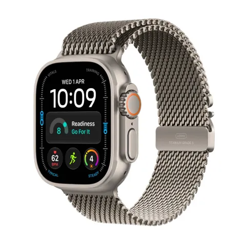 APPLE Watch Ultra 4 Smartwatch 49mm, Φυσικό Τιτάνιο με Φυσικό Τιτάνιο Milanese Λουράκι, Small