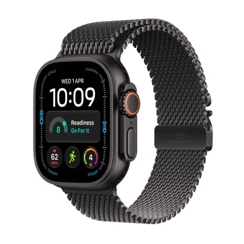 APPLE Watch Ultra 4 Smartwatch 49mm, Μαύρο Τιτάνιο με Μαύρο Τιτάνιο Milanese Λουράκι, Large