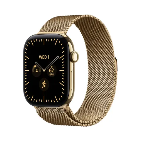 APPLE Smartwatch Series 12 GPS + Cellular 46 mm, Radiant Gold Τιτάνιο με Radiant Gold Μιλανέζικο Λουράκι M/L