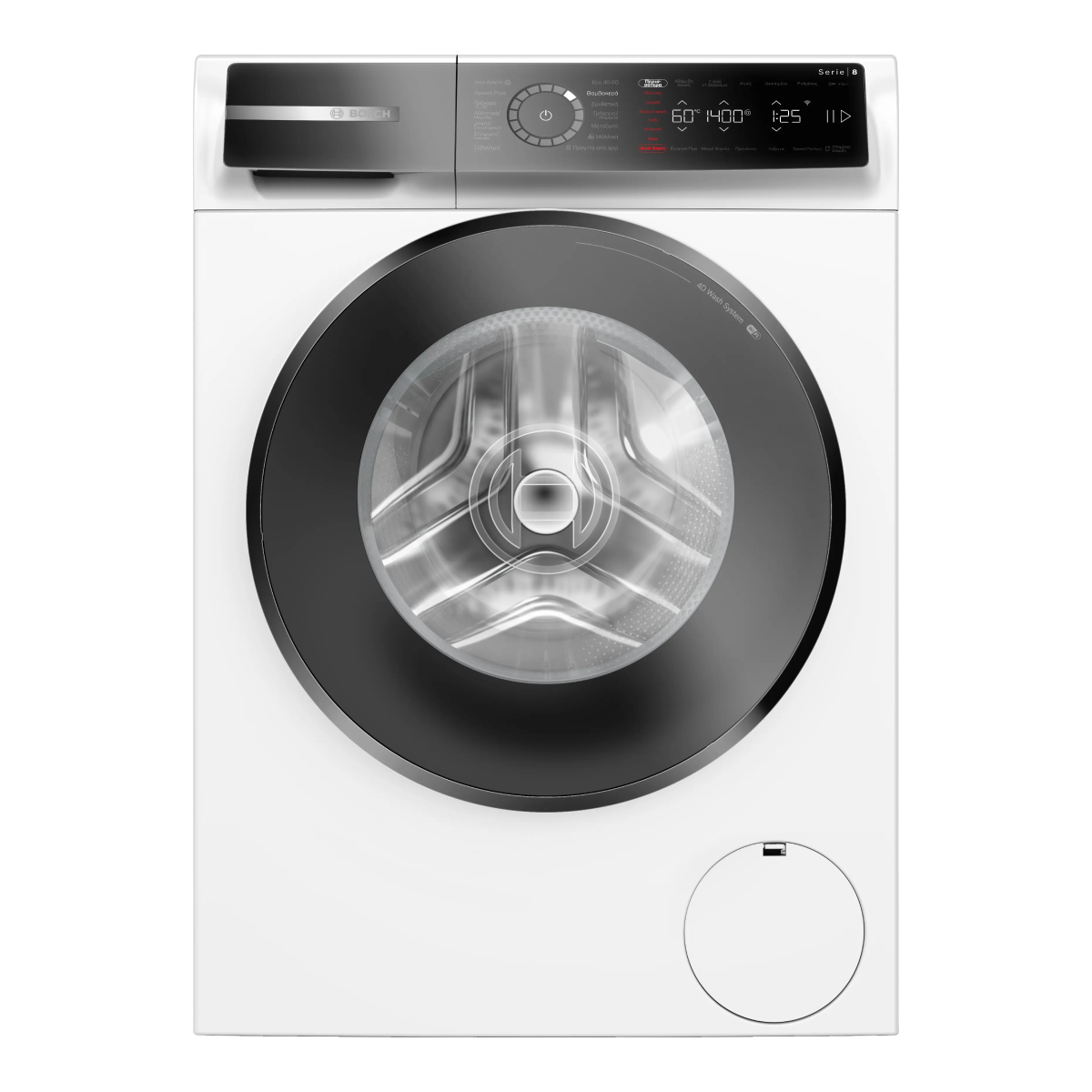 BOSCH WGB25420GR Σειρά 8 Πλυντήριο Ρούχων με Ατμό 10kg, Άσπρο