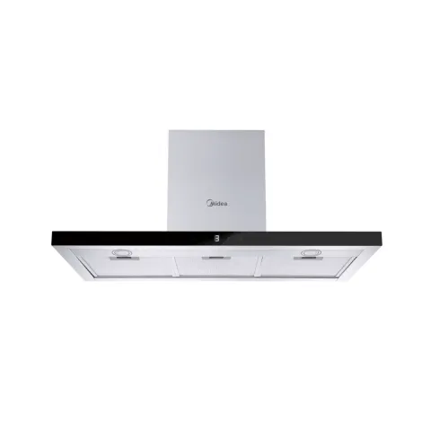 MIDEA MH90B4300B Απορροφητήρας Τζάκι 90 cm, Ανοξείδωτο Ατσάλι με Μαύρο Πάνελ