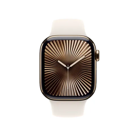 APPLE Smartwatch Series 10 GPS + Cellular 46mm, Χρυσό Titanium με Starlight Sport Λουράκι, S/M