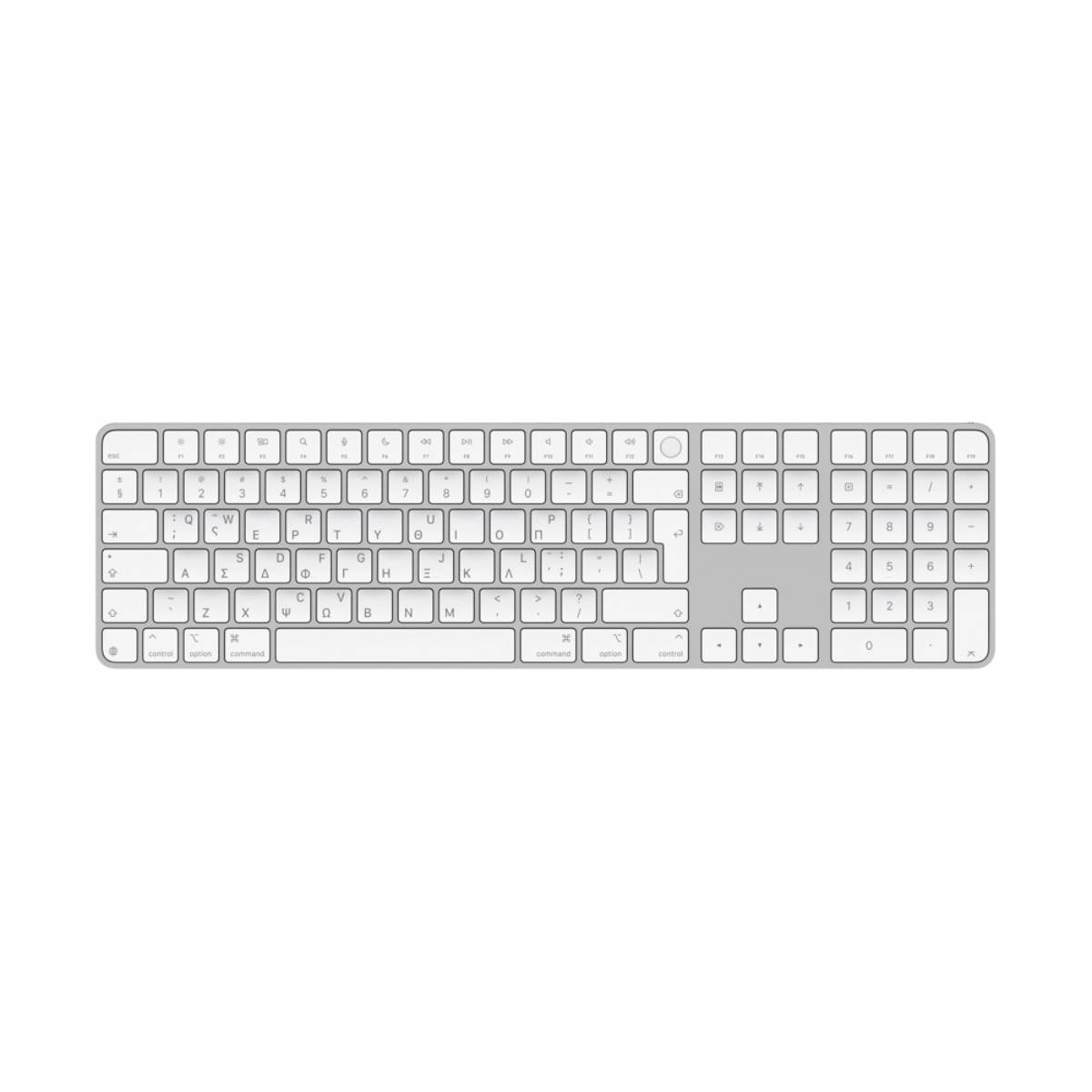 APPLE Magic Πληκτρολόγιο με Touch ID και Αριθμητικά Πλήκτρα για Mac – Ελληνικό/Αγγλικό, Άσπρο