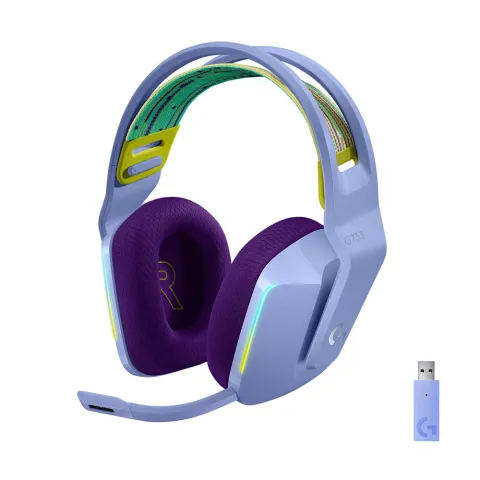 Logitech G733 Lightspeed Wireless Lightsync RGB with BLUE VO!CE Lilac
