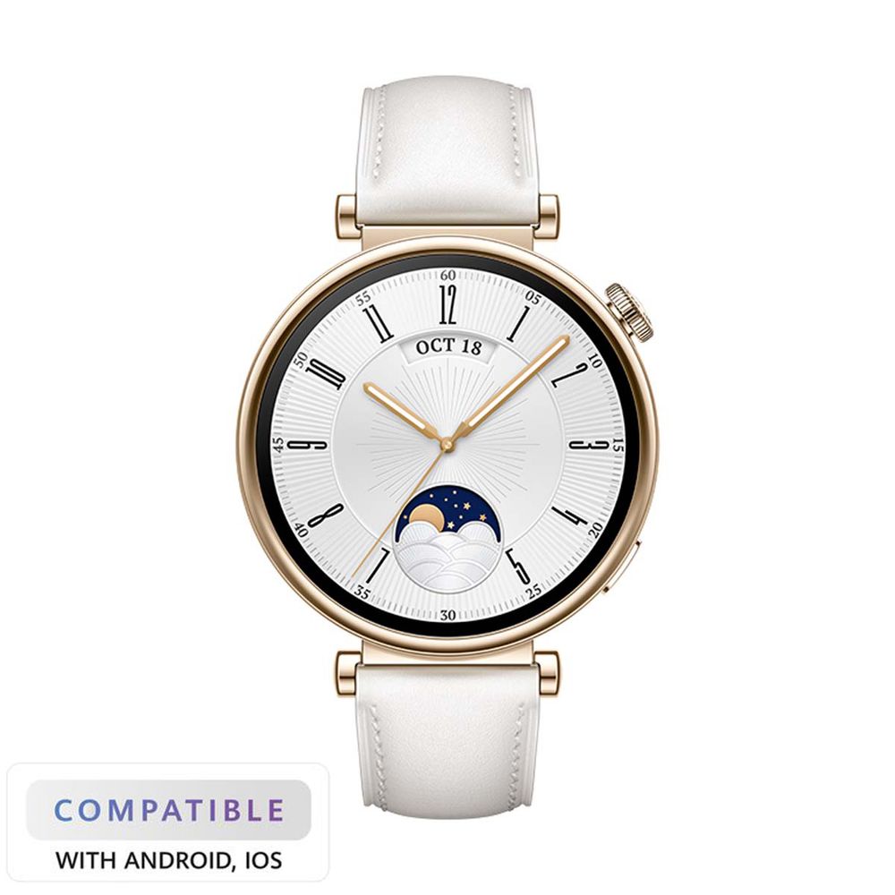 Huawei GT4 White Leather Strap