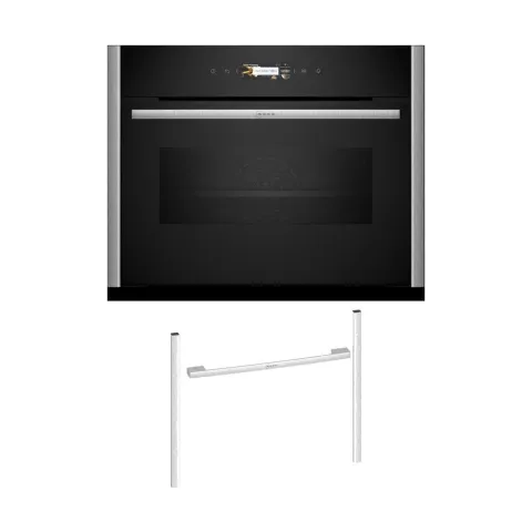 Neff C29MR21Y0 Compact Εντοιχιζόμενος φούρνος με λειτουργία μικροκυμάτων & 45 cm Metallic Silver Flex Design Kit