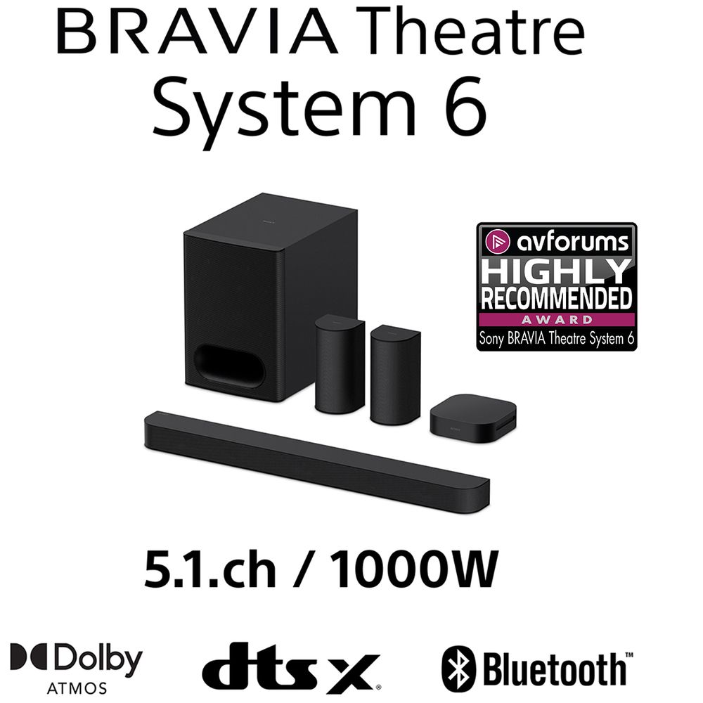 Sony BRAVIA Theatre System 6 - 5.1ch Dolby Atmos 1000W surround sound