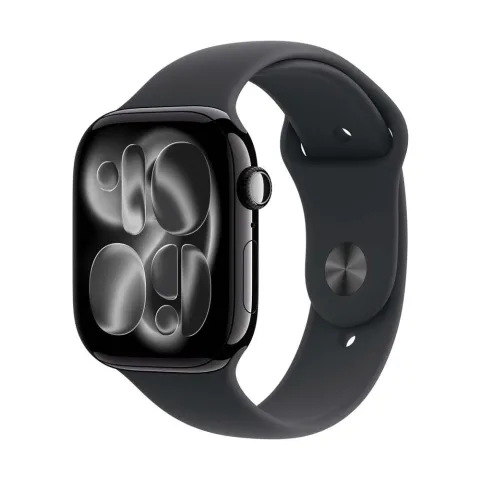Apple Watch Series 11 GPS 46mm Jet Black Aluminium Case με Black Sport Band - M/L