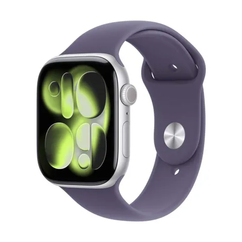 Apple Watch Series 11 GPS 46mm Silver Aluminium Case με Purple Fog Sport Band - M/L