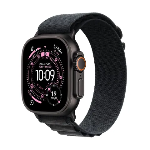 Apple Watch Ultra 3 GPS + Cellular 49mm Black Titanium Case με Black Alpine Loop - Medium