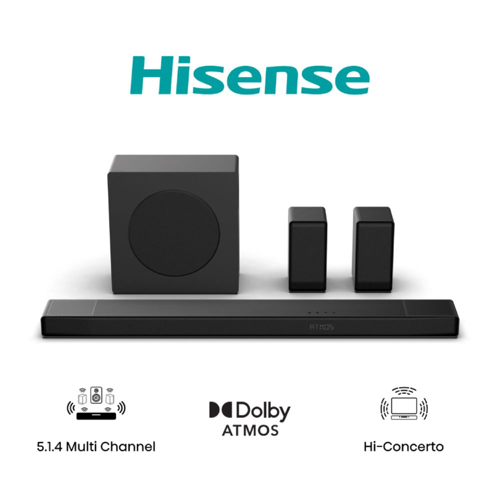 Hisense Soundbar AX5140Q 5.1 4 600W Dolby Atmos + Wireless Rear Speakers