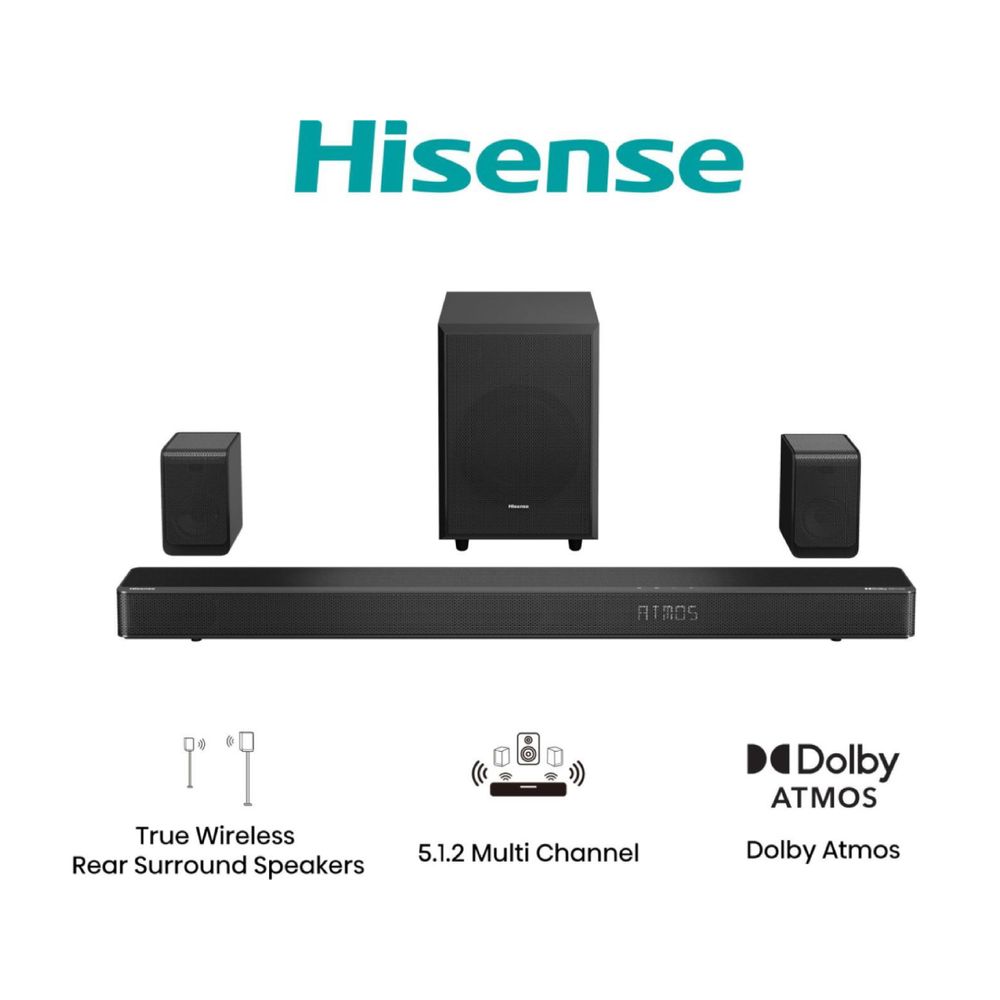 Hisense Soundbar AX5125H 5.1 2 500W Dolby Atmos + Wireless Rear Speakers