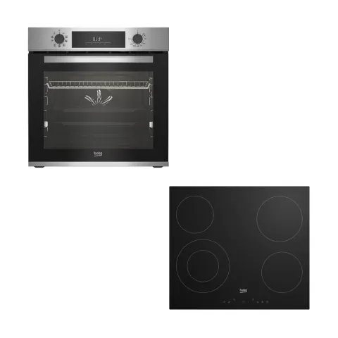 Beko BBIM12300XDSE Inox Φούρνος & HIC 64402 E Εστία