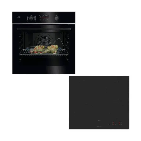AEG 5000 SurroundCook Φούρνος & TM64IA00CL Matt Black Επαγωγική Εστία Set Εντοιχισμού