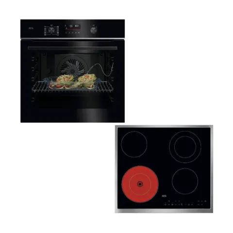 AEG 5000 SurroundCook Φούρνος & ORN64A02XB 6 Zones Κεραμική Εστία Set Εντοιχισμού