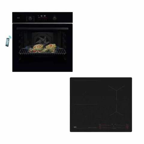 AEG TU5PB431SB Black Φούρνος & TI64IB10IZ Saphir Matt Επαγωγική Εστία