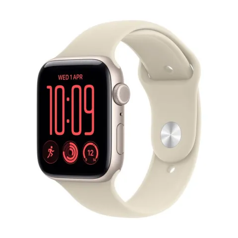 Apple Watch SE 3 GPS + Cellular 44mm Starlight Aluminium Case Sand Sport Band S/M