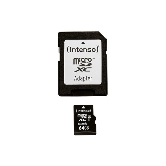 Κάρτα μνήμης microSDHC 64GB Class 10 & SD Adapter - Intenso 3423490