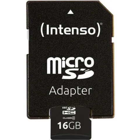 Intenso microSDHC 16GB Class 4 Default Speed 21MB/s με αντάπτορα