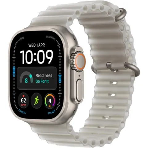 Apple Watch Ultra 4 GPS + Cellular 49mm Natural Titanium Case with Translucent Grey Ocean Band