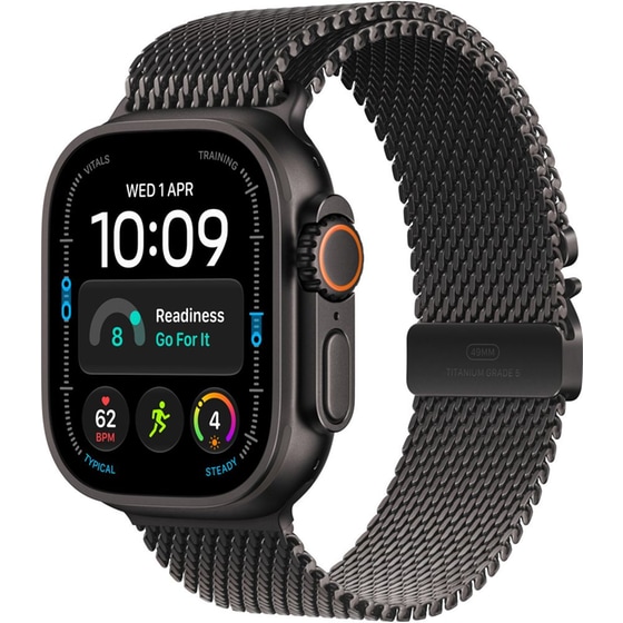 Apple Watch Ultra 4 GPS + Cellular 49mm Black Titanium Case with Black Titanium Milanese Loop - L