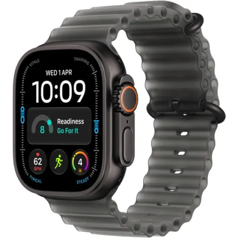 Apple Watch Ultra 4 GPS + Cellular 49mm Black Titanium Case with Translucent Black Ocean Band