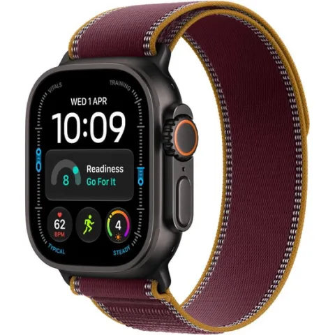 Apple Watch Ultra 4 GPS + Cellular 49mm Black Titanium Case with Burgundy Trail Loop - M/L