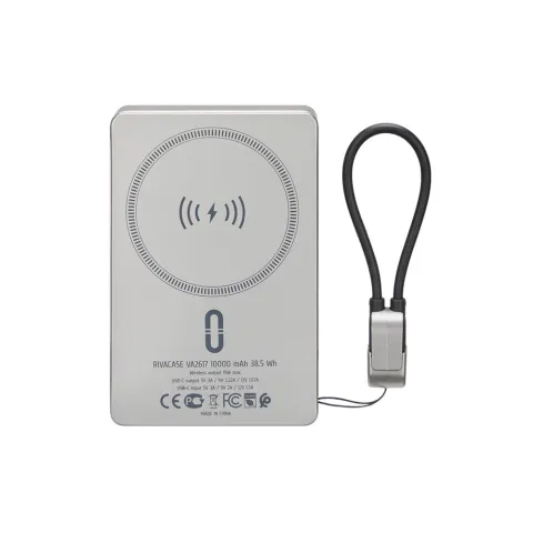 Power Bank 10000mAh 20W RIVACASE Magsafe Wireless (15W) Fast Charger VA2617 grey