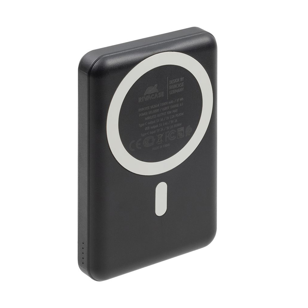 Power Bank 10000mAh RIVACASE FastCharger (PD) Magsafe Qi Wireless VA2604 black
