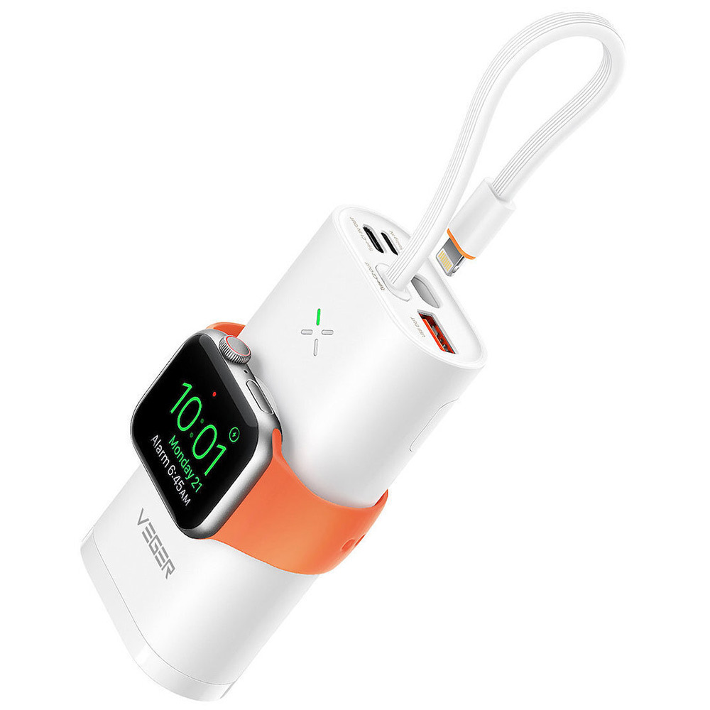Power Bank 10000mAh 22.5W VEGER Fast Charger Wireless (5W) W1162S white