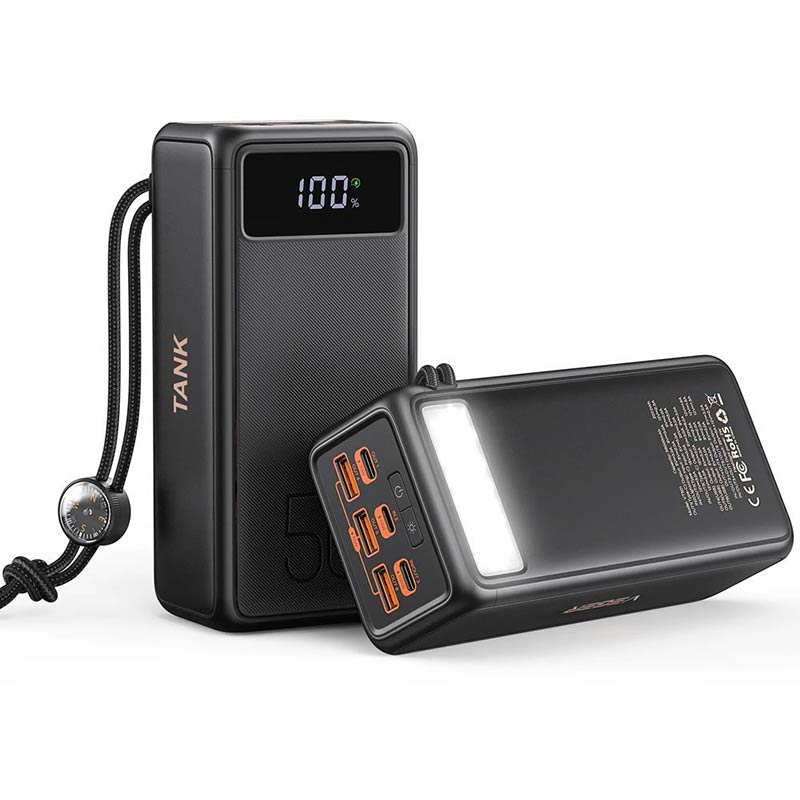Power Bank 56000mAh 130W VEGER Tank Boost Camping Fast Charger V5001C black