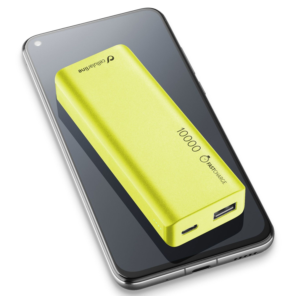 Power Bank 10000mAh CELLULARLINE Slim FREEPSLIM10000G green