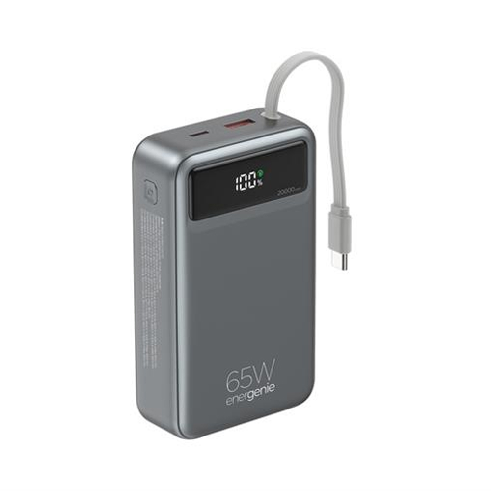 Power Bank 20000mAh 65W GEMBIRD Energenie Fast Charger PB20-PD65-LCD-01 black