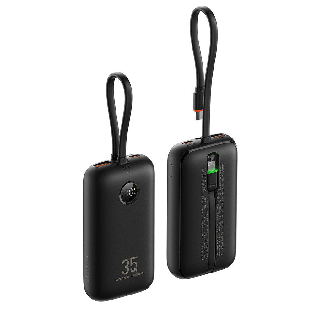 Power Bank 10000mAh 35W VEGER Κ1 Fast Charger (PD) W1188-Κ1 black