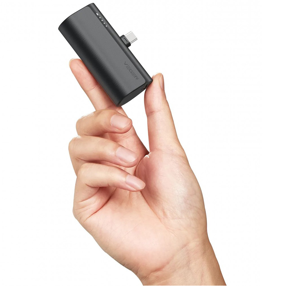 Power Bank 5000mAh 20W VEGER Fast Charger (PD) Plugon Type-C V0556 black