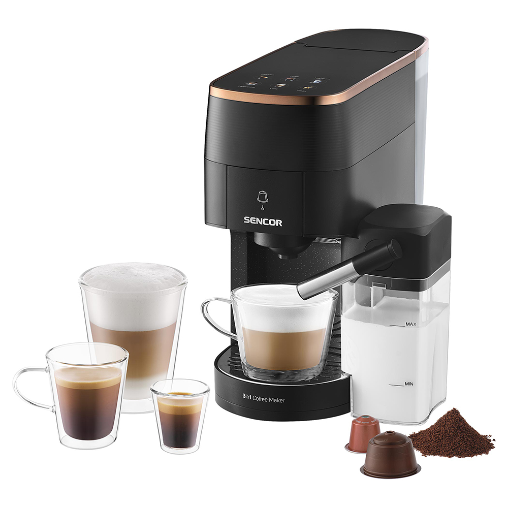 Coffee Machine Espresso/Capsule SENCOR Multi-Capsule Marco Polo SCC 3000BK black