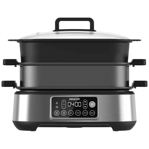 Multicooker SENCOR Multifunctional Slow Cooker and Grill SPR 6300BK black/silver