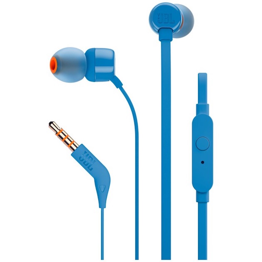 Earphones with microphone JBL T110 blue