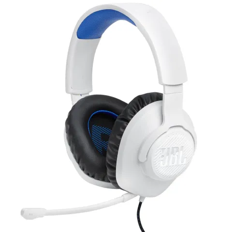 Headphones with microphone for PC/PS4/PS5 JBL Quantum 100P JBLQ100PWHTBLU white/blue