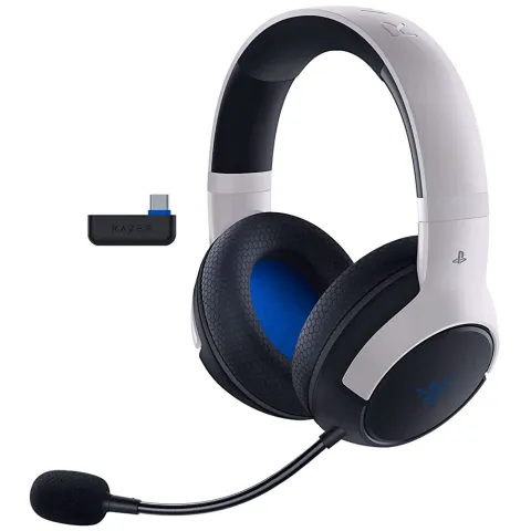 Cordless Headphones with microphone for PC/PS5/PS4/Mobile RAZER Kaira Hyperspeed Playstation Licenced white