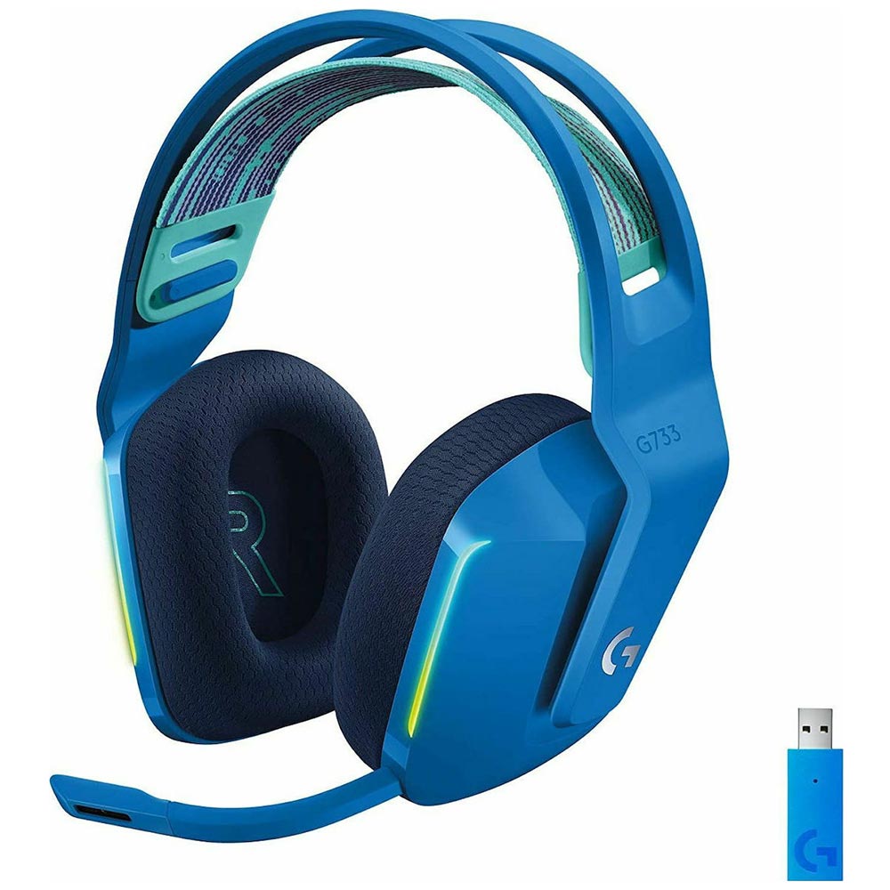 Cordless Headphones with microphone for PC LOGITECH G733 RGB 981-000943 blue