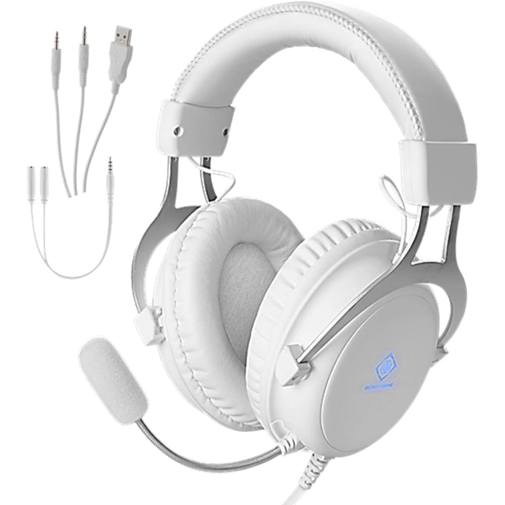 Headphones with microphone for PC/Console/Mobile DELTACO PH85 GAM-030-W white