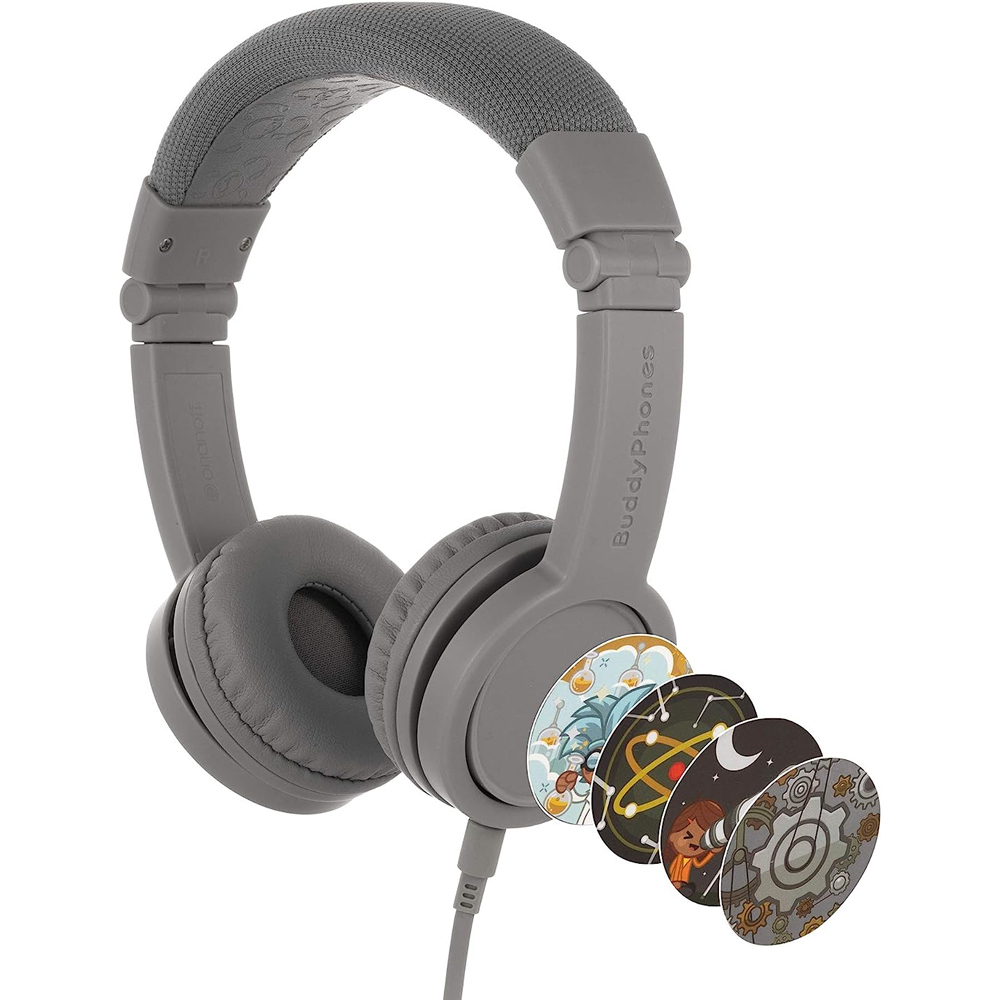 Headphones with microphone ONANOFF Kids BuddyPhones Explore+ BP-EXPLOREP-GREY grey