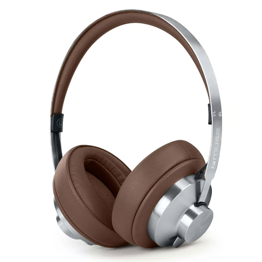 Cordless Headphones with microphone MUSE M-298 SBR silver/brown