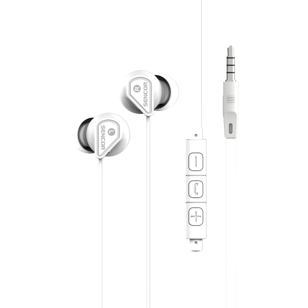 Earphones with microphone SENCOR SEP 172 VCM white
